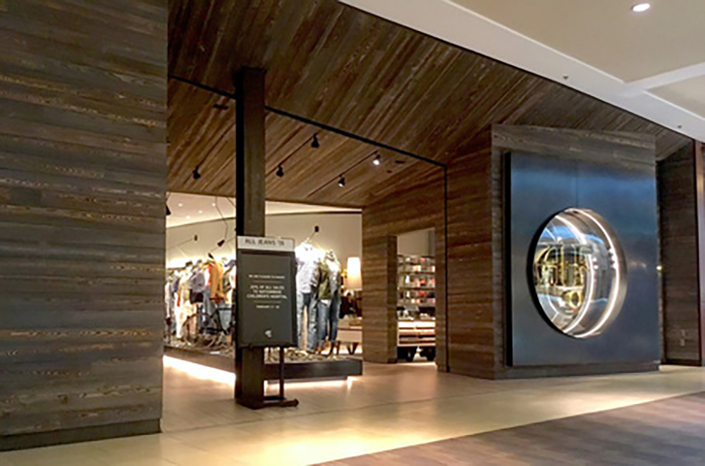 Cypress Select Paneling in Abercrombie Store